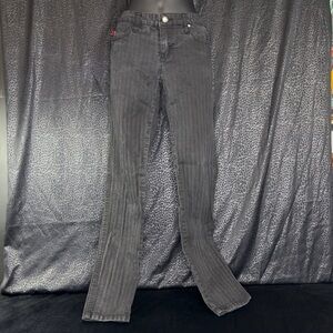 Y2K Tripp NYC Charcoal W/ Black Pin Stripe Red Label Size 7